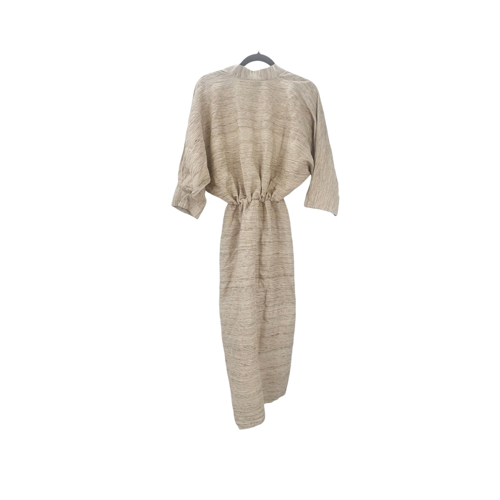 Piece Of White Audrey Dress Beige Raw Silk Dolman Sleeves Resort Size 34/Xs Nwt — image 8 of 8